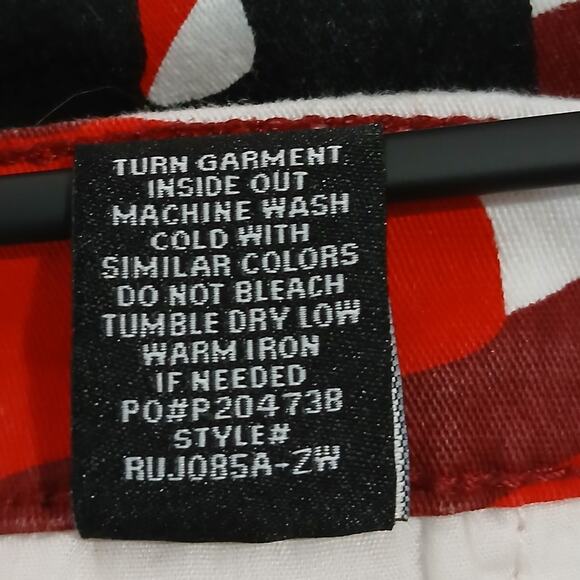 ALMOST FAMOUS Women's L Red/Black/White Camo Cargo Pants Cotton/Spandex Blend - Picture 12 of 12